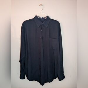 Saks Fifth Avenue medium black button up  dress shirt